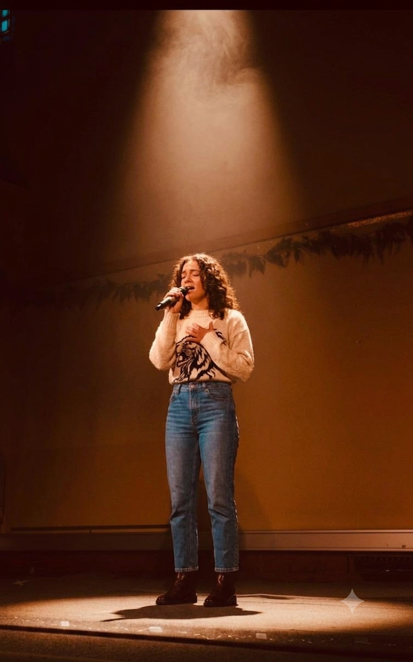 Singer performing